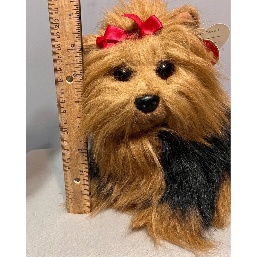 Ty Classic Yappy Yorkshire Terrier Plush Dog 1995 Vintage Yorkie Red Bow 8